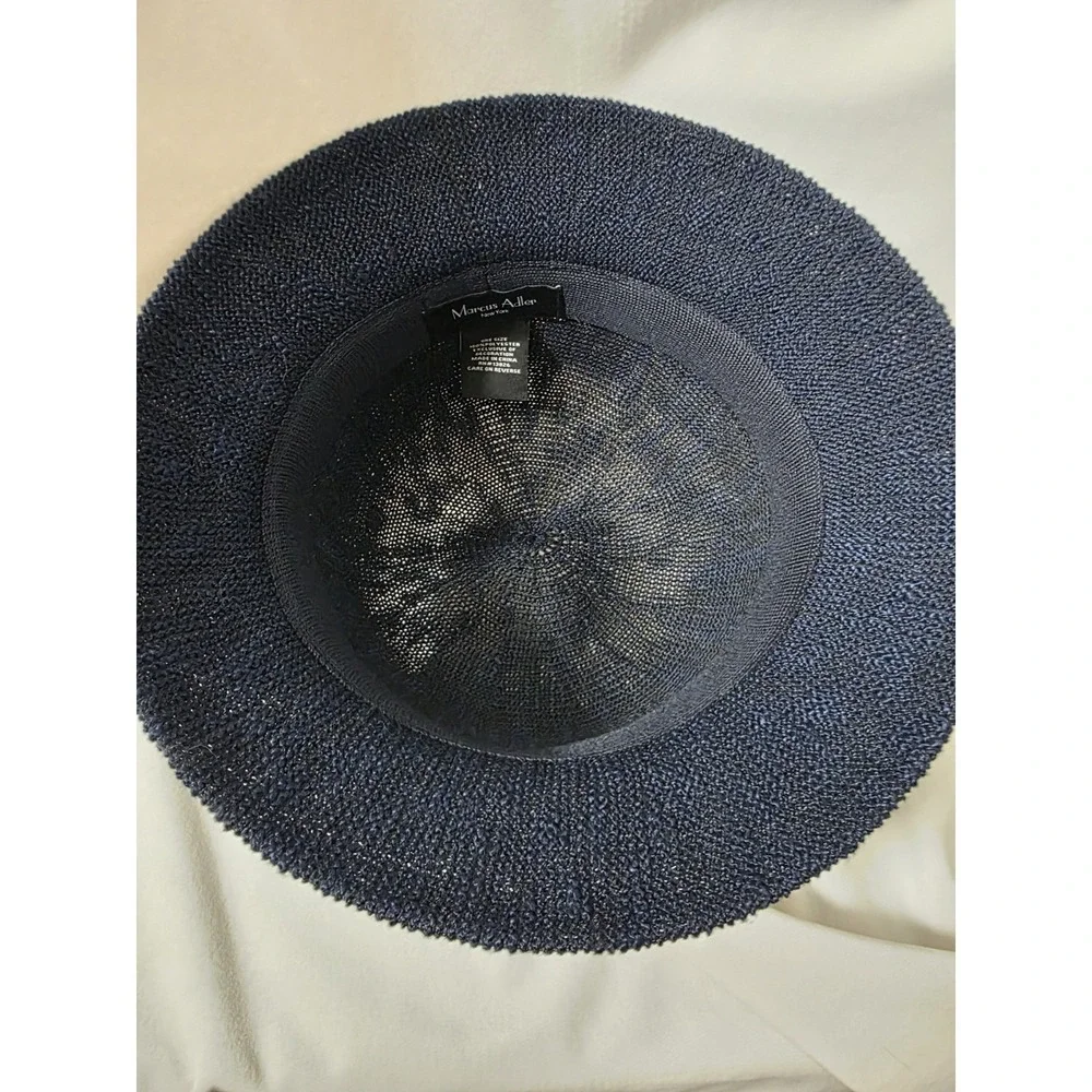 Marcus Adler Navy Woven Bucket Hat Structured Fedora Style